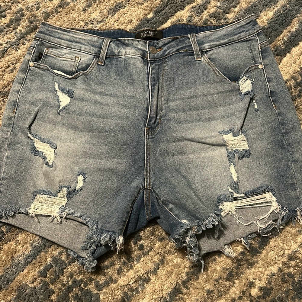 Judy Blue Denim Shorts Size 3XL Distressed Shorts